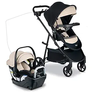 Britax Willow Brook S+ Baby Travel System, Infant Car Seat and Stroller Combo with Alpine Base, ClickTight Technology, SafeWash Insert and Cover, Sand Onyx.